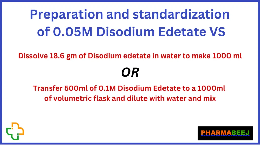 Preparation of 0.05M Disodium Edetate