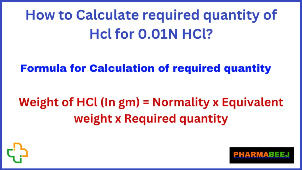 How to prepare 0.01 N Hcl Solution